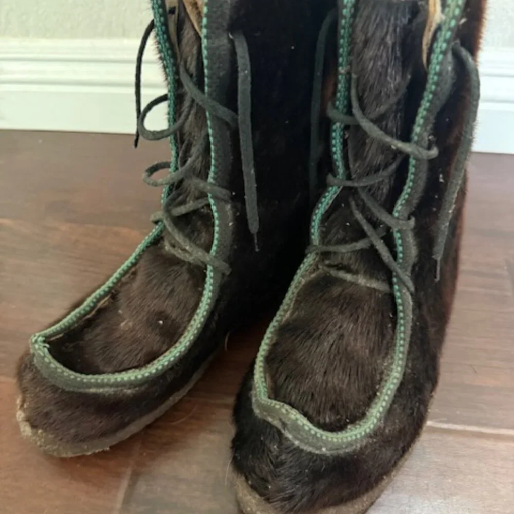NORWEGIAN LAPLAND SAAMI Reindeer Fur Shoes Vintage Handmade